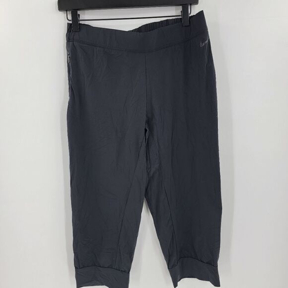 Nike dri fit womens crop capris black workout gym running yoga medium - Picture 1 of 3